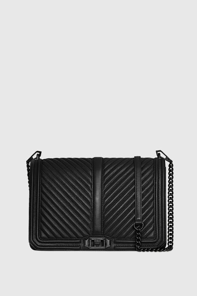 Rebecca Minkoff Chevron Quiltad Jumbo Love Crossbody Väska Dam Svarta | Sverige-8613581