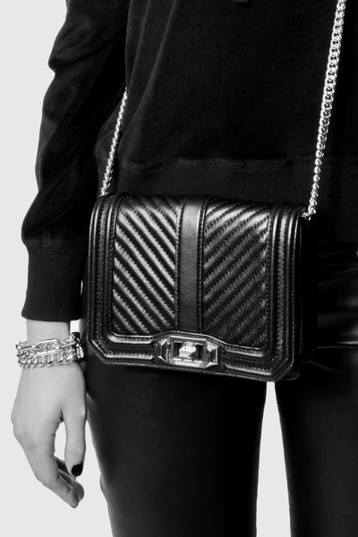 Rebecca Minkoff Chevron Quiltad Small Love Crossbody Väska Dam Vita | Sverige-135186