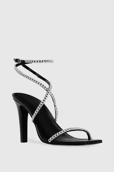 Rebecca Minkoff Edie Chain Höga Klackar Dam Svarta | Sverige-831318