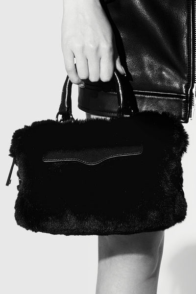 Rebecca Minkoff M.A.B. Bittie Fur Crossbody Väska Dam Grå | Sverige-8336116